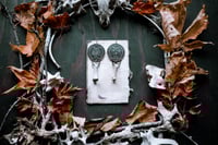 Image 2 of Nightside of Eden etched brass and bone earrings