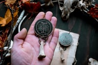 Image 6 of Nightside of Eden etched brass and bone earrings