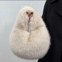 Deluxe Fall Plush Handbag CREAM