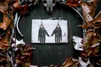 Image 2 of Palmistry etched brass earrings