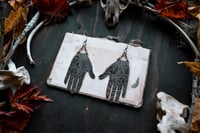 Image 1 of Palmistry etched brass earrings