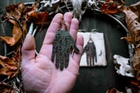 Image 4 of Palmistry etched brass earrings