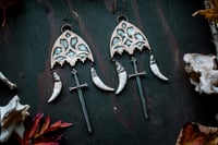 Image 4 of Brass and Silver Gothic Arch ear weights