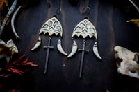 Image 2 of Brass and Silver Gothic Arch ear weights