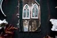 Image 3 of Brass and Silver Gothic Arch ear weights 2