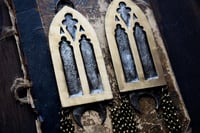 Image 2 of Brass and Silver Gothic Arch ear weights 2