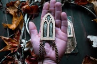 Image 6 of Brass and Silver Gothic Arch ear weights 2