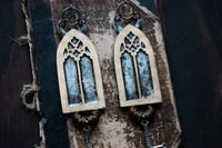 Image 3 of Brass and Silver Gothic Arch ear weights 3