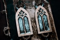 Image 5 of Brass and Silver Gothic Arch ear weights 3