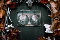 Image 1 of Large Textured Silver Moon ear hangers