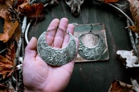 Image 5 of Large Textured Silver Moon ear hangers