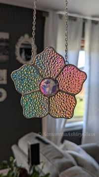 Image 3 of Gem Flower - Teal/Pink Dichroic 