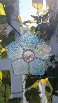 Image 4 of Gem Flower - Teal/Pink Dichroic 