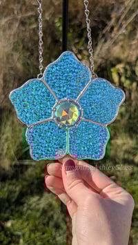 Image 5 of Gem Flower - Teal/Pink Dichroic 