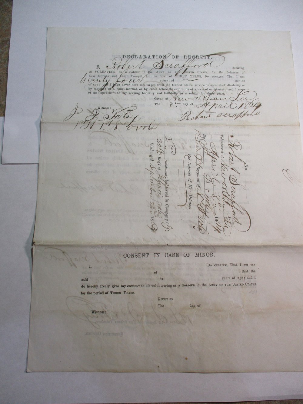 #186-CIVIL WAR SALE: OHIO FARMER, 24 YEARS OLD, VOLUNTEERS TO FIGHT