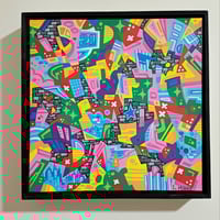 Image 1 of Sdrawkcab backwards.  By mikey xxi acrylic on canvas 