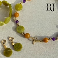 Image 2 of  Golden Jade Harmony Necklace – Jade, Yellow Jade & Amethyst