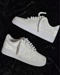 Image 1 of White Velvet Rope Lace Air Force 1