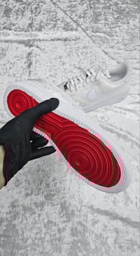 Image 2 of White Velvet Red Bottom Air Force 1