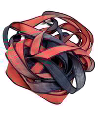 Image 2 of 1PC.. SHIP WRECK 42" Hand Dyed Finished Edge Silk Wrist Wrap Bracelet/Jewelry/Craft Ribbons