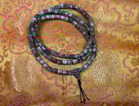 Image 2 of Yak Bone Carved Skull Citipati Mala - Medium - Cylindrical Beads - Unique - Tantra Mantra