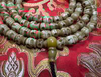 Image 1 of Citipati Mala - Yak Bone Carved Skulls Beads - Medium - Beige/Tan Color Tones - Rare - Tantra