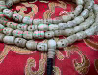 Image 1 of Yak Bone Carved Skull Citipati Mala - Bone Guru Bead - Unique Quality - Tantra Item
