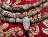 Image 1 of Citipati Mala - Dee6 Antler/Horn Carved Skulls Beads - Medium - Beige/Tan Tones - Rare - Tantra