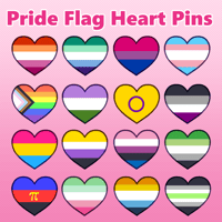 Pride Flag Heart Acrylic Pins