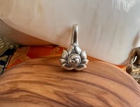 Image 1 of Lotus Design Bhum Counter • Medium • Three Jewels Theme • 925 Sterling Silver