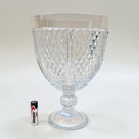 Image 2 of XXL Grande coupe à fruits / bonbons en verre vintage pointes de diamant -Pasabahce Turkey 