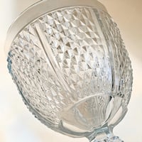 Image 4 of XXL Grande coupe à fruits / bonbons en verre vintage pointes de diamant -Pasabahce Turkey 