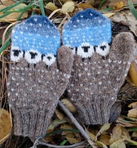 Image 1 of “Baa-ble” mittens - Blue gradient - Ready to ship
