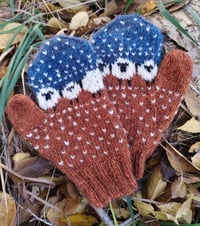 Image 2 of “Baa-ble” mittens - Rust heather - Ready to ship
