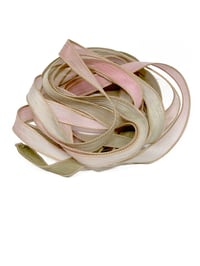 Image 4 of 1PC. PASSION FRUIT 42" hand dyed wrist wrap bracelet silk ribbon//Yoga wrist wrap bracelet ribbon