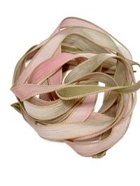 Image 5 of 1PC. PASSION FRUIT 42" hand dyed wrist wrap bracelet silk ribbon//Yoga wrist wrap bracelet ribbon