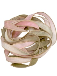 Image 2 of 1PC. PASSION FRUIT 42" hand dyed wrist wrap bracelet silk ribbon//Yoga wrist wrap bracelet ribbon