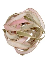 Image 1 of 1PC. PASSION FRUIT 42" hand dyed wrist wrap bracelet silk ribbon//Yoga wrist wrap bracelet ribbon