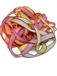 Image 3 of 1PC. HIPPIE UNICORN 42" hand dyed wrist wrap bracelet silk ribbon//Yoga wrist wrap bracelet ribbon