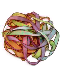 Image 5 of 1PC. HIPPIE UNICORN 42" hand dyed wrist wrap bracelet silk ribbon//Yoga wrist wrap bracelet ribbon