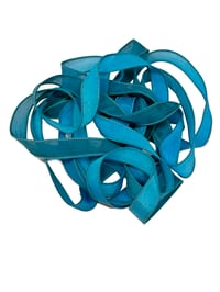 Image 2 of 1PC. POOLSIDE 42" hand dyed wrist wrap bracelet silk ribbon//Yoga wrist wrap bracelet ribbon