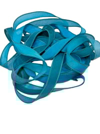 Image 5 of 1PC. POOLSIDE 42" hand dyed wrist wrap bracelet silk ribbon//Yoga wrist wrap bracelet ribbon