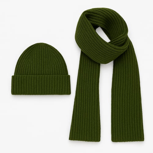 Image of Fisherman's Rib Beanie and Scarf Set