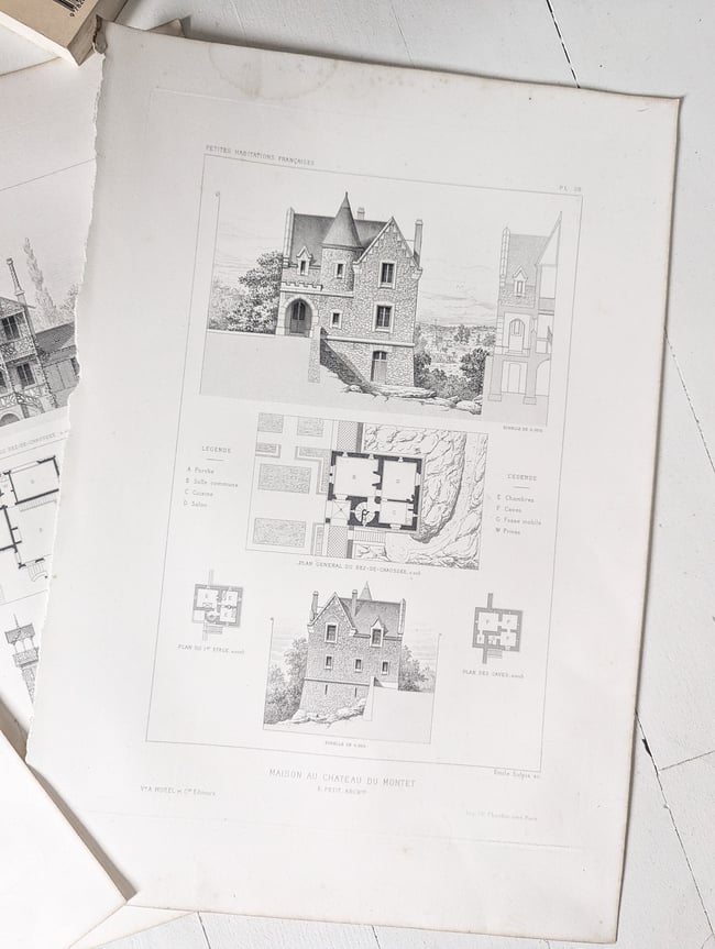 3 planches Les petites habitations françaises -1-