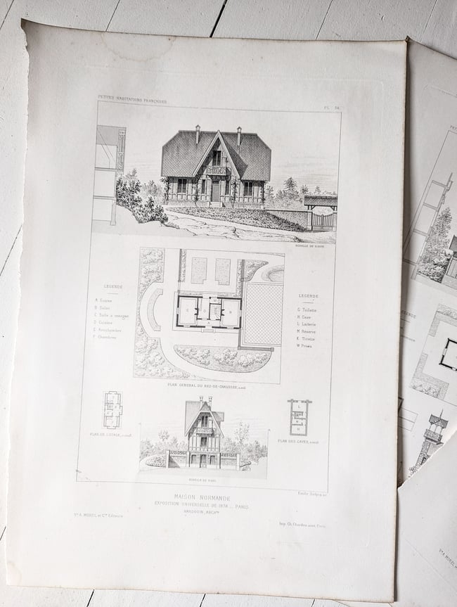 3 planches Les petites habitations françaises -1-