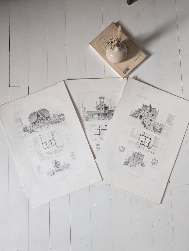 3 planches Les petites habitations françaises -1-