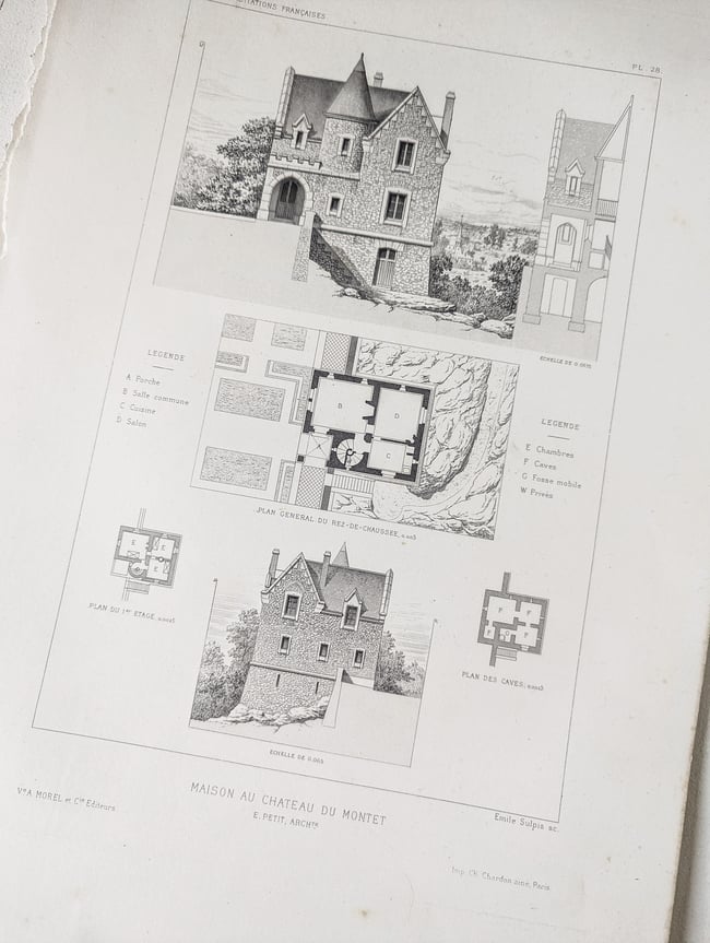 3 planches Les petites habitations françaises -1-