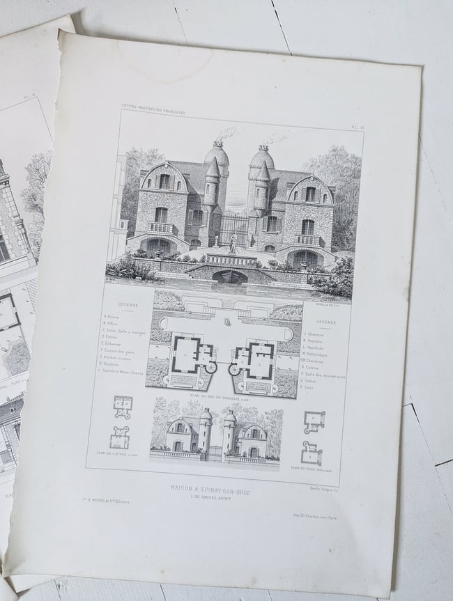 3 planches Les petites habitations françaises -2-