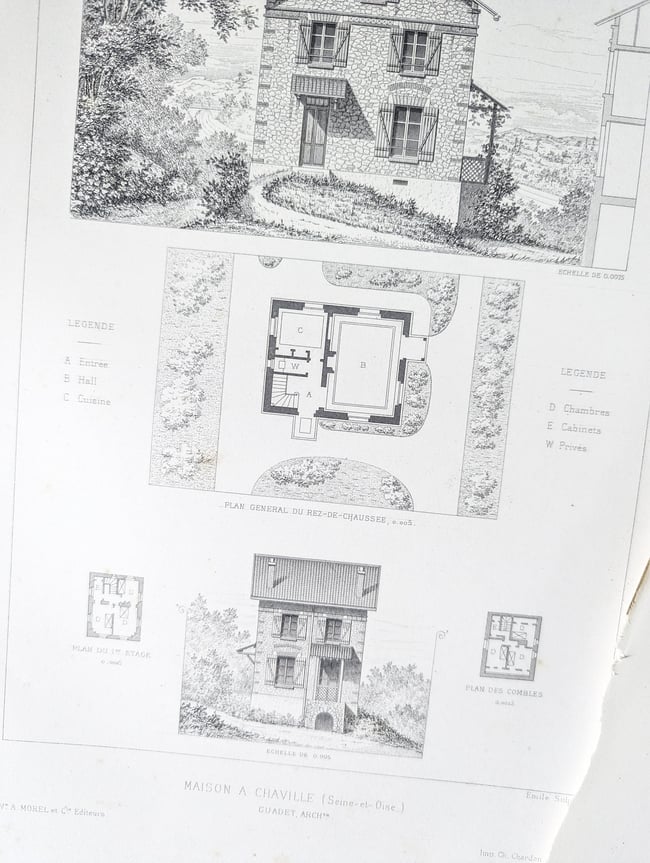 3 planches Les petites habitations françaises -3-