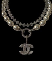 Image 1 of The “KAT” Oval Baroque Pearls Necklace Upcycled CC
